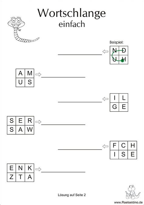 buchstabenschlange|Wortschlangen: Buchstaben verbinden